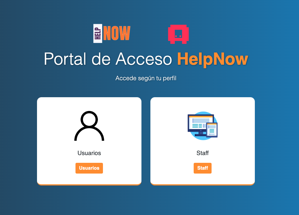 Portal de acceso a la plataforma HelpNow