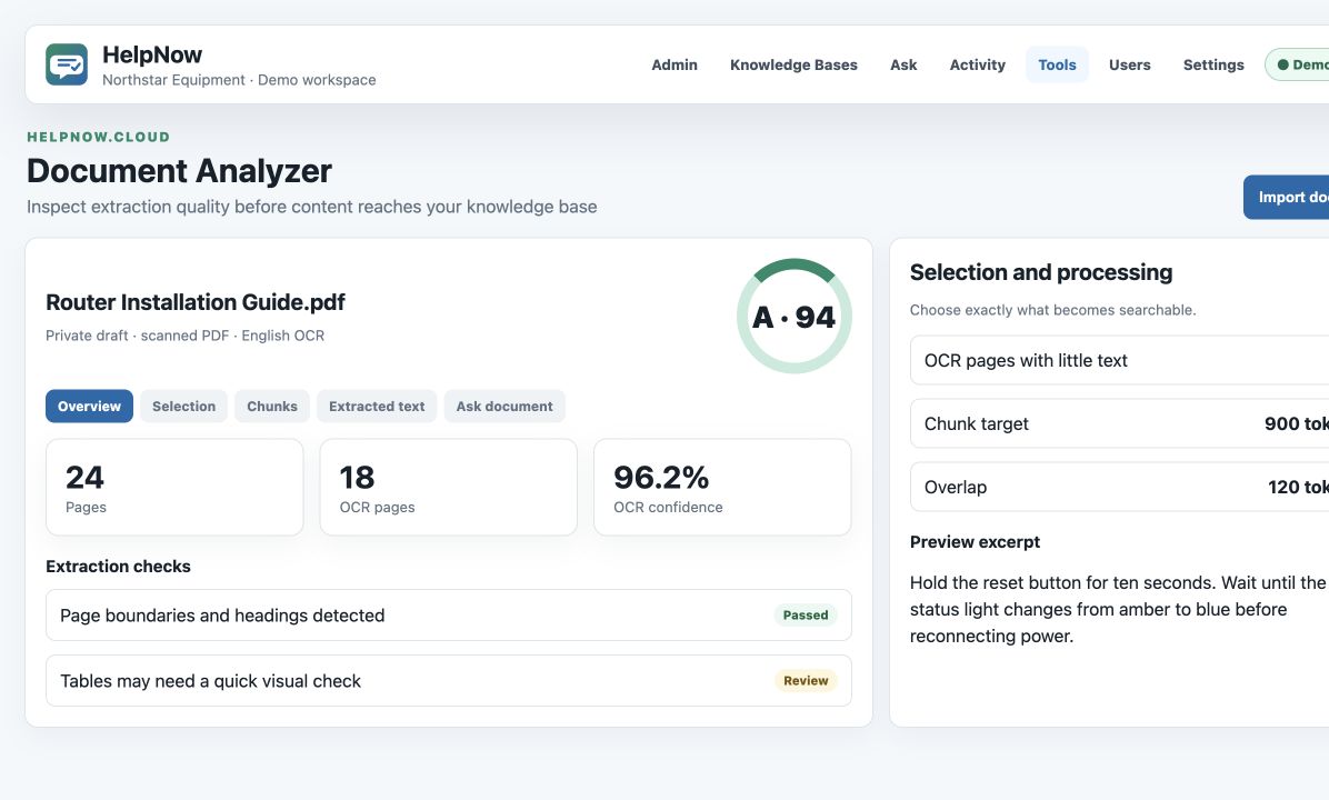 Document Analyzer OCR quality report